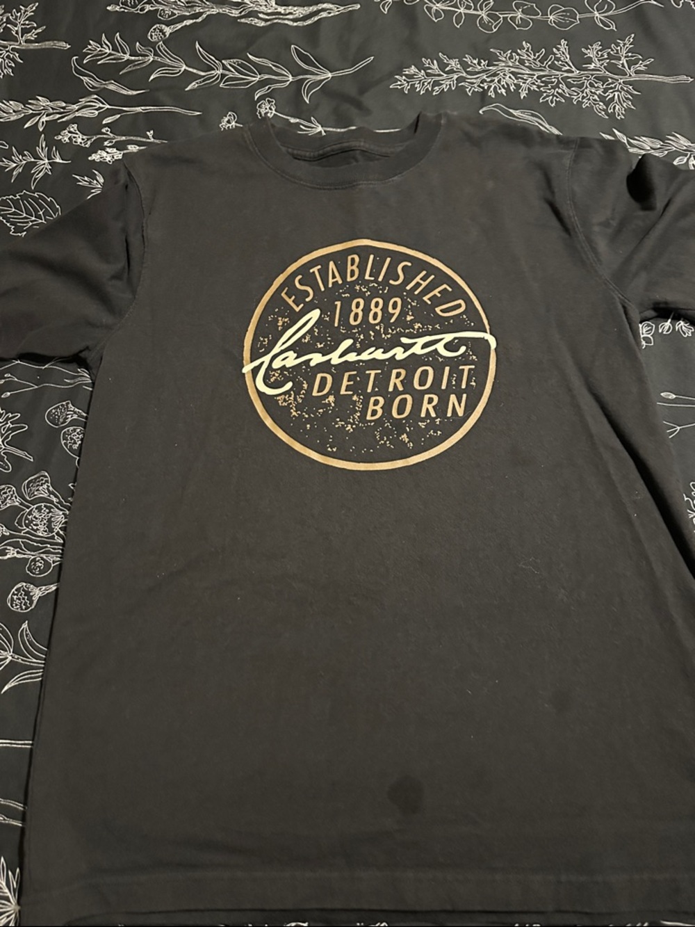 Carhartt Black Short-Sleeve Tee with Gold Detroit Born Logo